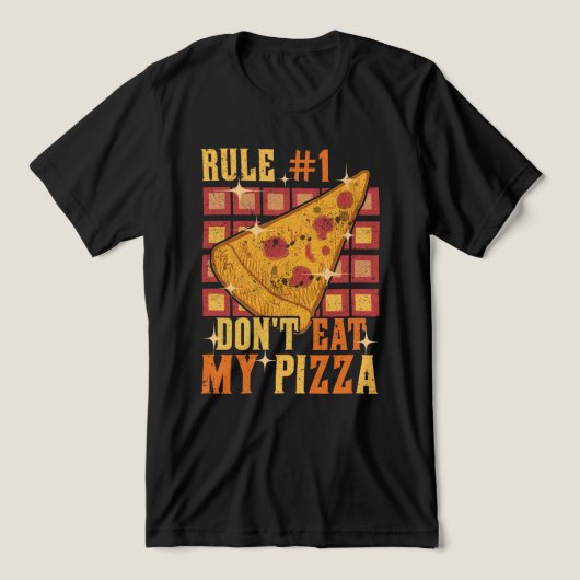 ルール#1ピザ食べを禁止 トライブレンドTシャツ (デザイン正面)