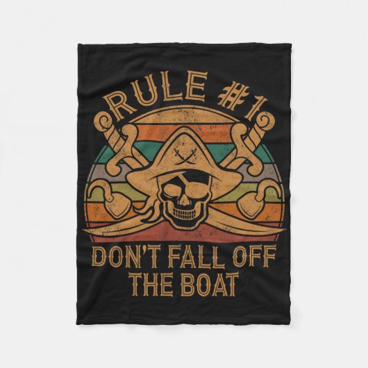 ルール#1ボートから秋しない海賊ギフトパパハ フリースブランケット (正面)