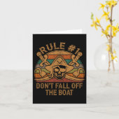 ルール#1 ボートから落ちるな 海賊ギフト 父の日 ハロウィン カード (黄色い花)