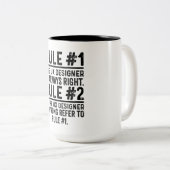 ルール#1 UXデザイナーは常に正しいおもしろい ツートーンマグカップ (正面右)