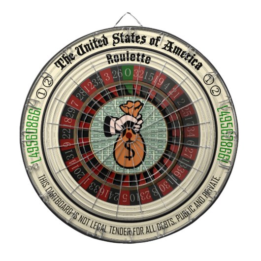 ルーレットのお金の芸術 ダーツボード (正面)