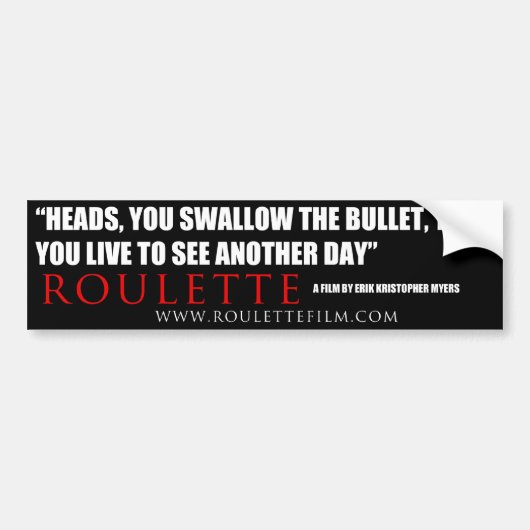 ルーレットの引用文のステッカー2 バンパーステッカー (正面)