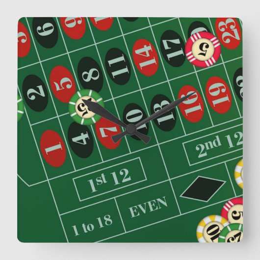 ルーレットカスタムウォールクロック スクエア壁時計 (正面)