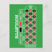 ルーレットテーブル – カジノギャンブルではがき獲得 ポストカード (正面)