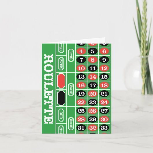 ルーレットテーブル – カジノギャンブルで勝利へ カード (正面)