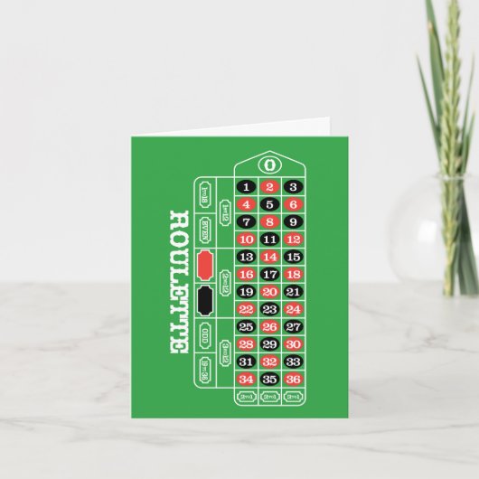 ルーレットテーブル – カジノギャンブルで勝利 カード (正面)