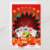 ルーレットホイールとディイス付きカジノイラストレーション (正面/裏面)