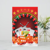 ルーレットホイールとディイス付きカジノイラストレーション (スタンド正面)