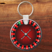 ルーレットホイール付きカジノイラストレーション キーホルダー (正面)