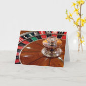 ルーレット盤のカジノの賭博のテーマの挨拶状 カード (黄色い花)