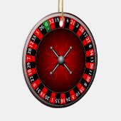 ルーレット盤を持つカジノのイラストレーション セラミックオーナメント (右)