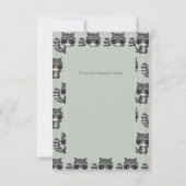 ルーンの水の色のセージ緑の赤ちゃんシャワー サンキューカード (裏面)