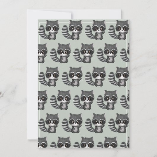 ルーンの水の色のセージ緑の赤ちゃんシャワー 招待状 (裏面)