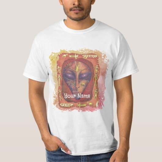ルーンの赤いエイリアン Tシャツ (正面)