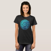 ルーンの魔法の星形五角形異教のウィッチクラフト保護 Tシャツ (正面フル)