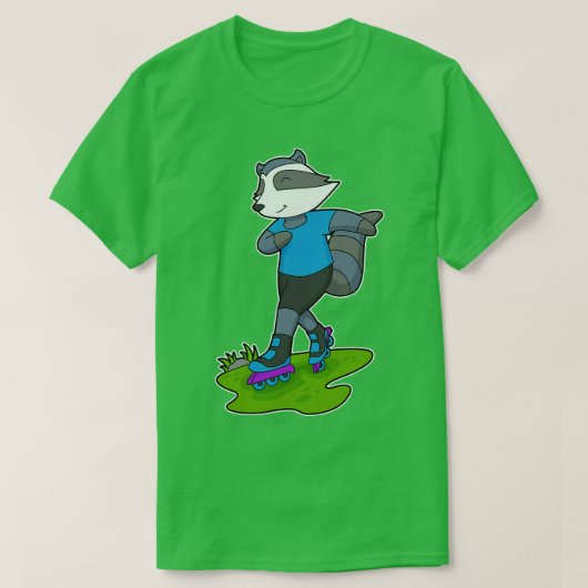 ルーンインラインスケートで滑るローラースケート Tシャツ (デザイン正面)