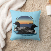 ルーンカップルのサンセットブルー クッション (ブランケット)