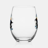 ルーンカップルのサンセットブルー ステムなしワイングラス (左)