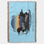 ルーンカップルのサンセットブルー スローブランケット (正面縦)