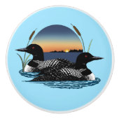 ルーンカップルのサンセットブルー セラミックノブ (正面)