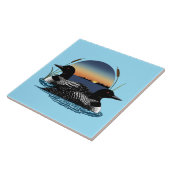 ルーンカップルのサンセットブルー タイル (側面)