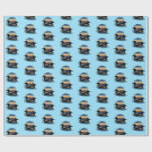 ルーンカップルのサンセットブルー ラッピングペーパー (フラット)