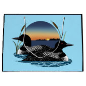 ルーンカップルのサンセットブルー ラージペーパーバッグ (正面)