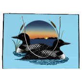 ルーンカップルのサンセットブルー ラージペーパーバッグ (裏面)