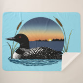 ルーンサンセットブルー シェルパブランケット (正面(横))