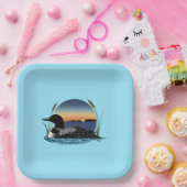 ルーンサンセットブルー ペーパープレート (パーティー)