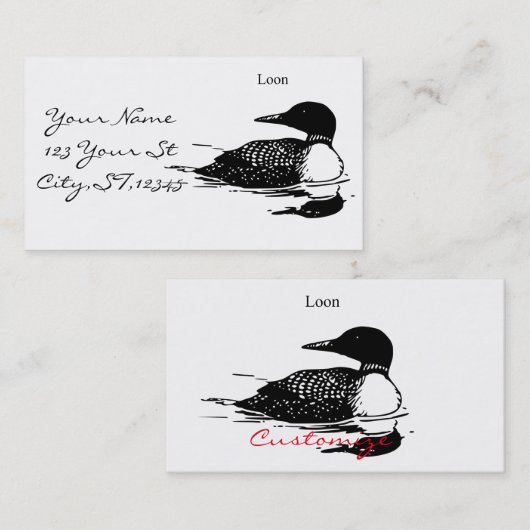 ルーンスイミングバードアートThunder_Cove 名刺 (正面/裏面)