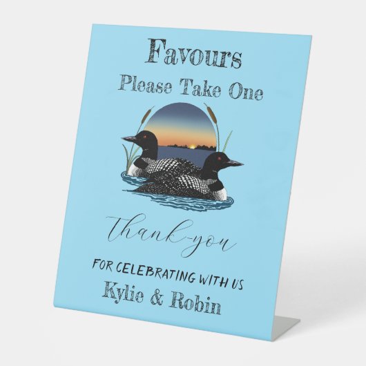 ルーンズサンセットブルー結婚式の引き出物 台座サイン (正面)