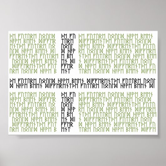 ルーンズ付きビンランド国旗 – ポスター (正面)