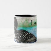 ルーンズ絵画ウォーターカラーバードカラフルレイク ツートーンマグカップ (中央)