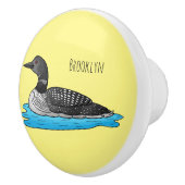 ルーンバードマンガイラストレーション セラミックノブ (右)