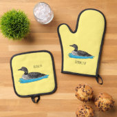 ルーンバードマンガイラストレーション 鍋つかみ&鍋敷きセット (トップダウン)