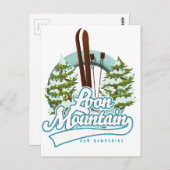 ルーンマウンテンニューハンプシャースキーロゴ ポストカード (正面/裏面)