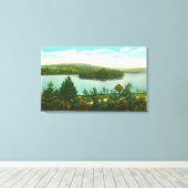 ルーンレイクとブリッセウッド島のビュー キャンバスプリント (インサイチュ (ウッドフロア))