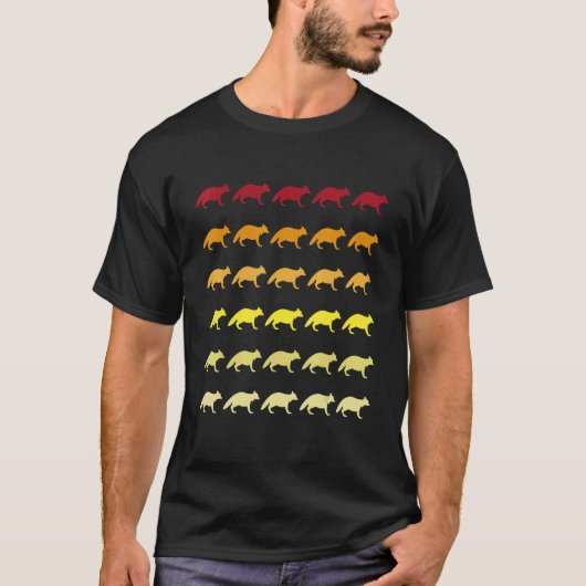 ルーンレトロ動物パターン Tシャツ (正面)