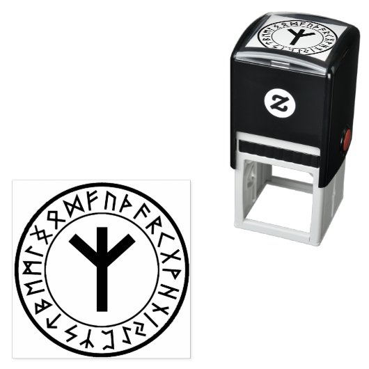 ルーン円[15.Algiz]自己手書きスタンプ セルフインキングスタンプ (インサイチュ)