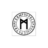 ルーン円[20.Mannaz]ゴム印 ラバースタンプ (インプリント)