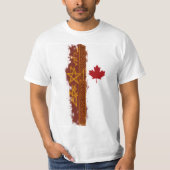 ルーン文字と五芒星の赤いカエデの葉 Tシャツ (正面)