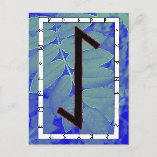 ルーン文字エイワズ - 中心の忍耐 ポストカード (正面)