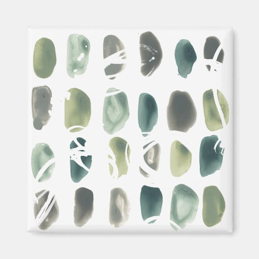 ルーン石 – 緑 マグネット (正面)