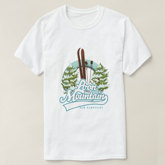 ルーン・マウンテン・ニューハンプシャー州スキーロゴ Tシャツ (デザイン正面)