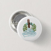 ルーン・マウンテン・ニューハンプシャー・スキーロゴ 缶バッジ (正面&裏面)