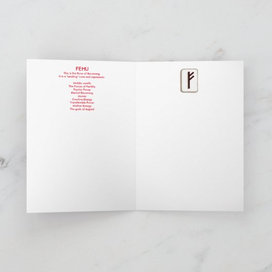 ルーンFehu – 次へ カード (内部)