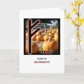 ルーンFehu – 豊富 – カボチャ カード (黄色い花)