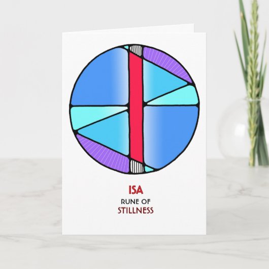 ルーンIsa – 静寂 – アールヌーボー カード (正面)