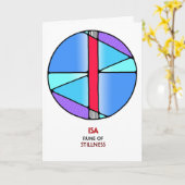 ルーンIsa – 静寂 – アールヌーボー カード (黄色い花)